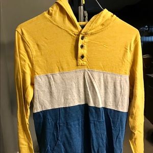 Boys long sleeve shirt with hood.